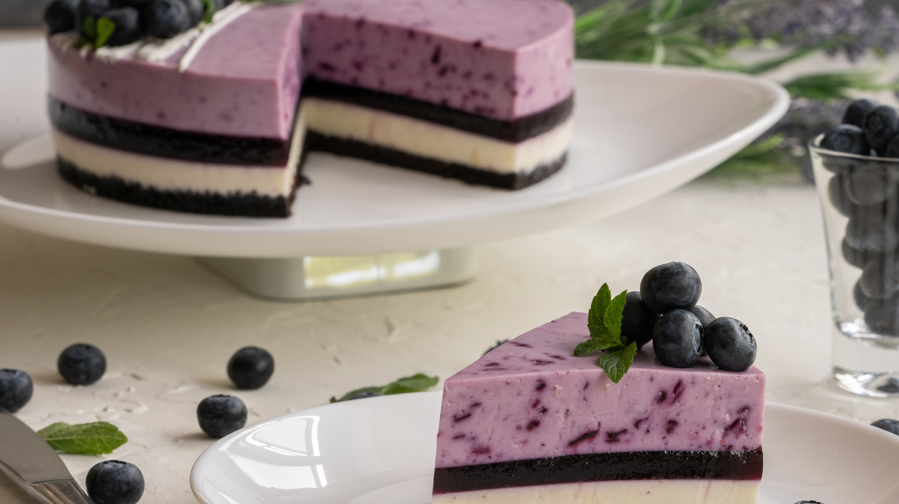 Cheesecake de arándanos sin horno