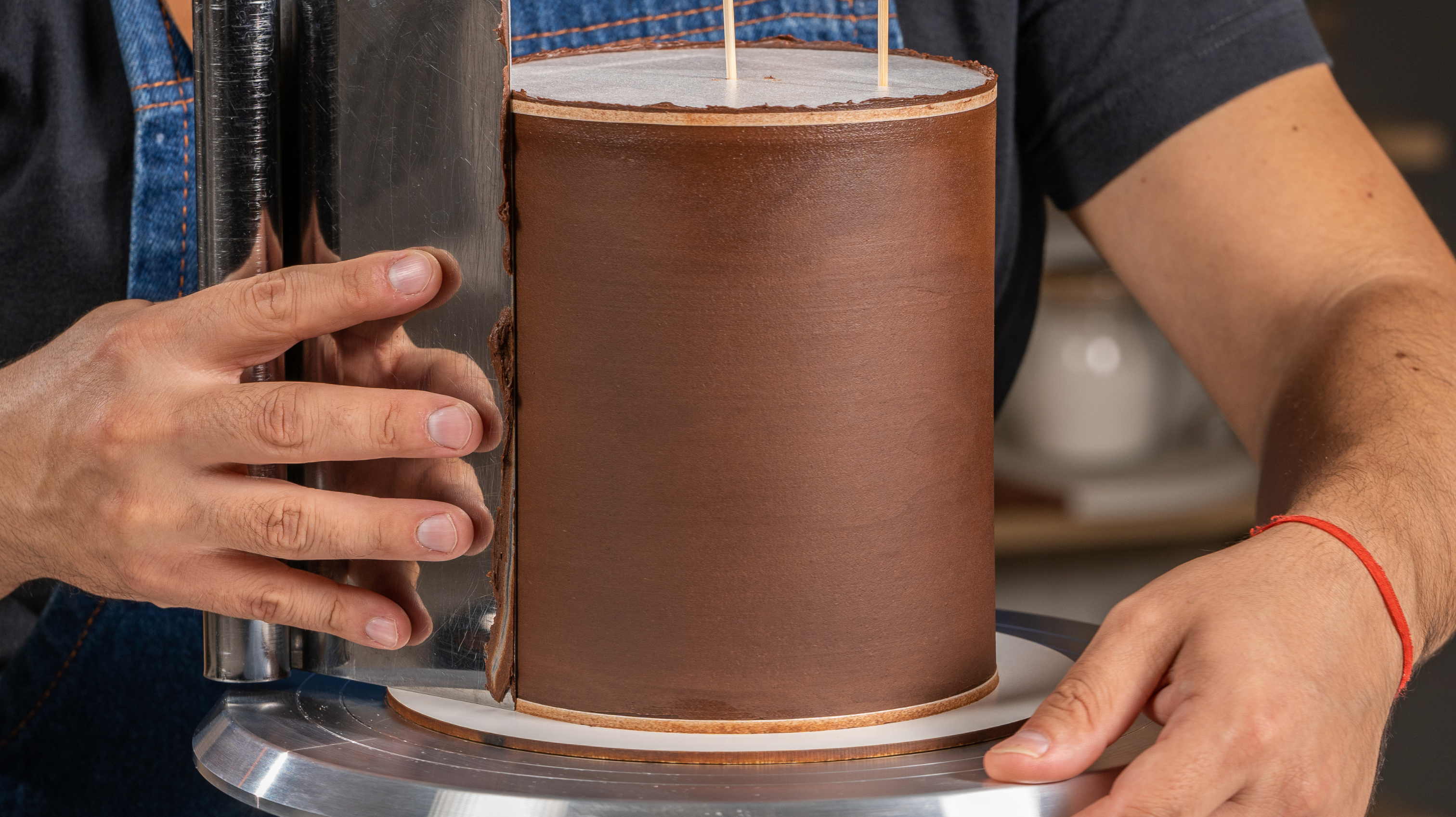 Sellado con ganache de chocolate semiamargo