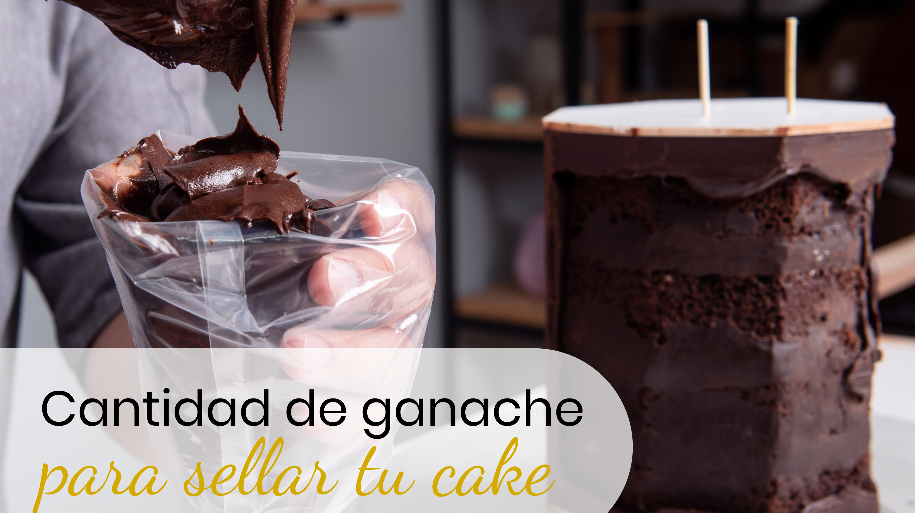 ¿Cuánta ganache necesito para sellar un pastel?