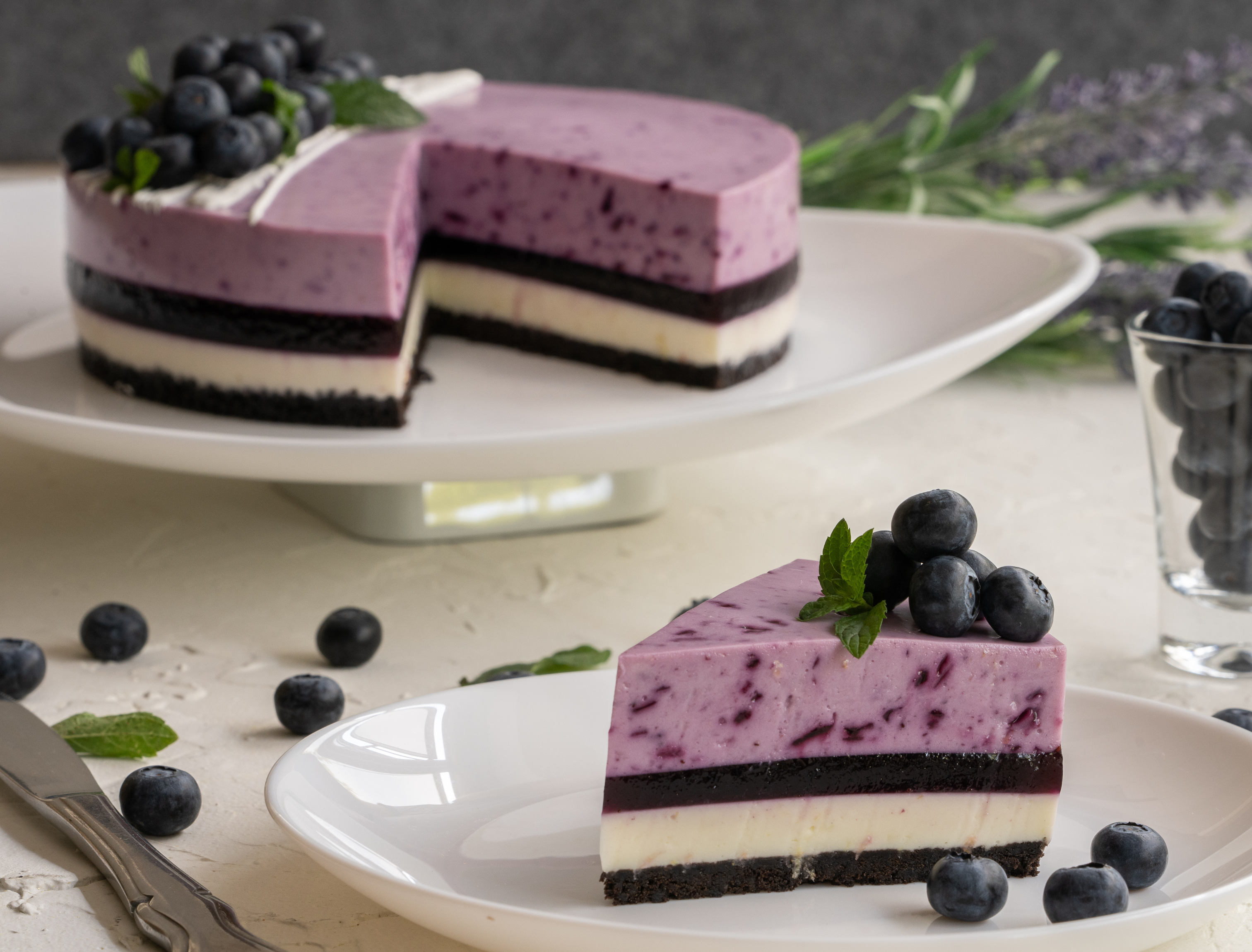 Cheesecake de arándanos sin horno