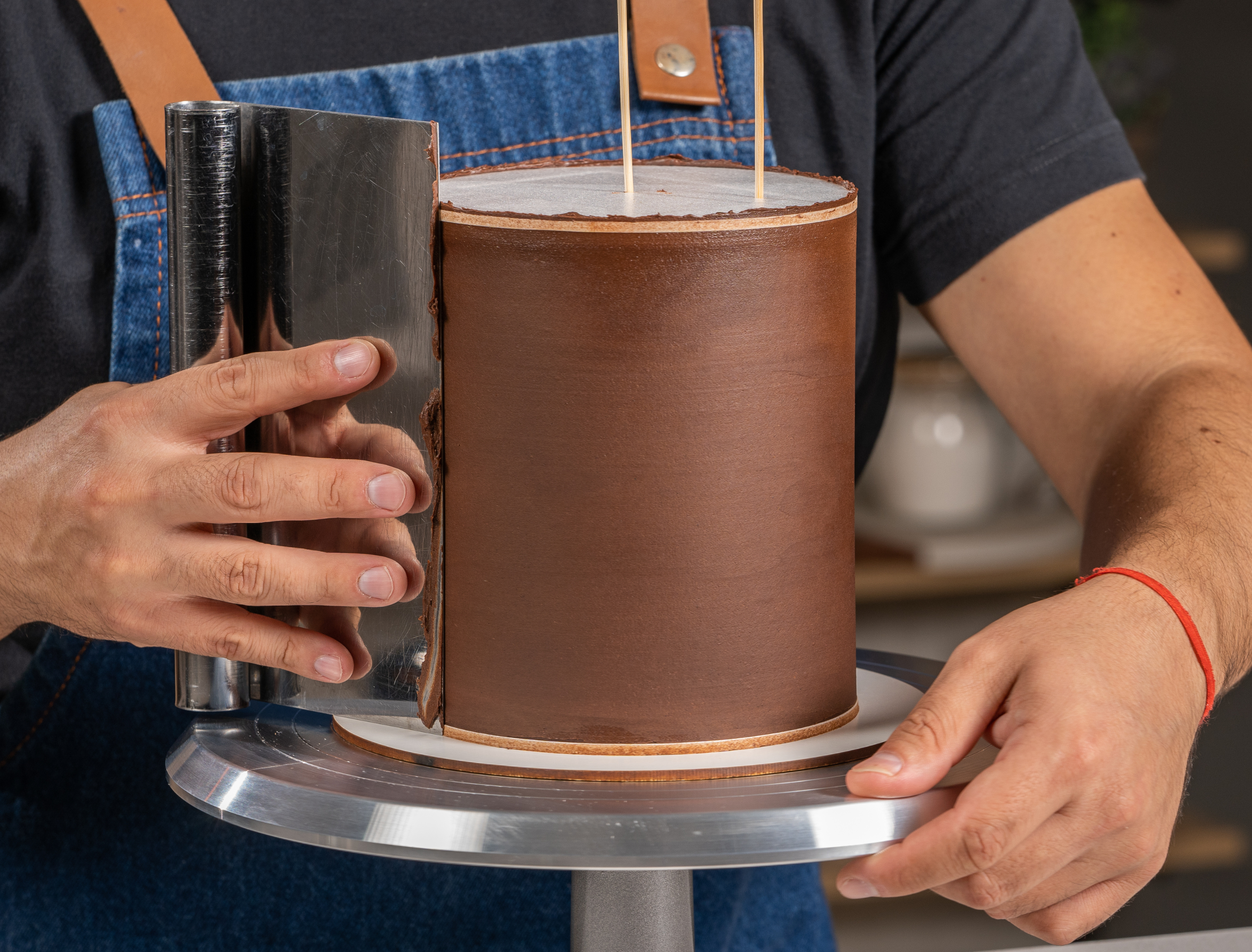 Sellado con ganache de chocolate semiamargo